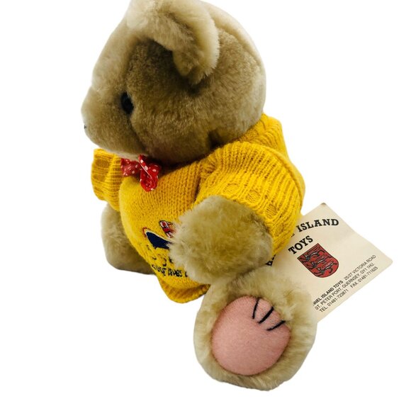 Channel Island Toys Teddy Bear Posable Plush Knit Sweater Yellow Sea Rescues - Picture 3 of 11